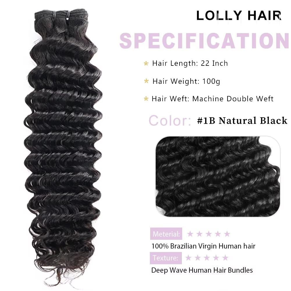 Deep Wave Human Hair Bundles Wet and Wavy Bundles Double Weft SIZE-A01