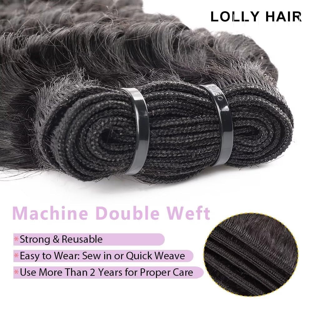 Deep Wave Human Hair Bundles Wet and Wavy Bundles Double Weft SIZE-A01